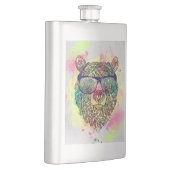 Flasque Ours d'aquarelle cool avec lunettes design (Droite)