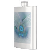 Flasque Ovations debout, Fractale abstraite bleu turquoise (Gauche)
