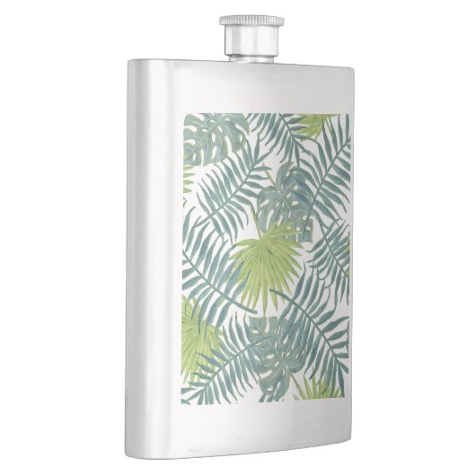 Flasque Palm Tree Fronds Peinture hawaïenne (Droite)