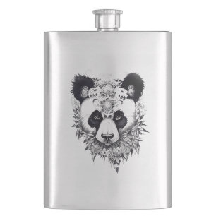 Flasque Panda Bear Wild Animal Nature Illustration Art Tat