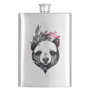 Flasque Panda Bear Wild Animal Nature Illustration Art Tat