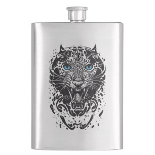 Flasque Panther Wild Animal Nature Illustration Art tatoua