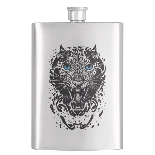 Flasque Panther Wild Animal Nature Illustration Art tatoua (devant)