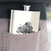 Flasque Panther Wild Animal Nature Illustration Art tatoua (En situation)