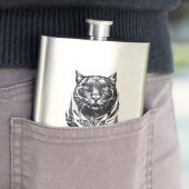 Flasque Panther Wild Animal Nature Illustration Art tatoua (En situation)