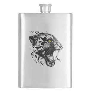 Flasque Panther Wild Animal Nature Illustration Art tatoua