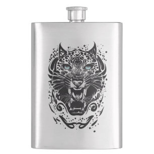 Flasque Panther Wild Animal Nature Illustration Art tatoua