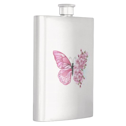 Flasque Papillon à fleurs avec Sakura rose (Droite)