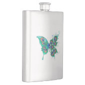 Flasque Papillon aux plumes de paon vert (Droite)