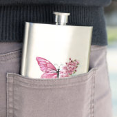 Flasque Papillon de fleurs avec Sakura rose (En situation)