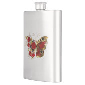 Flasque Papillon de fleurs rouges aux roses rouges (Gauche)