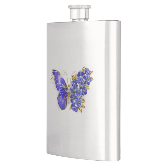 Flasque Papillon saphir à fleurs (Gauche)