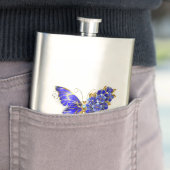 Flasque Papillon Saphir Fleur (En situation)