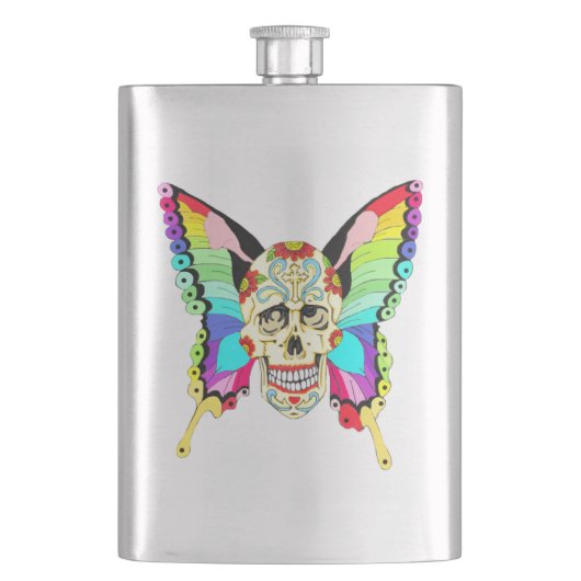 Flasque Papillon Sugar Skull (devant)
