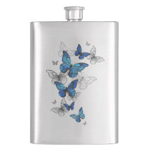 Flasque Papillons volants bleus Morpho