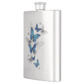 Flasque Papillons volants bleus Morpho (Gauche)