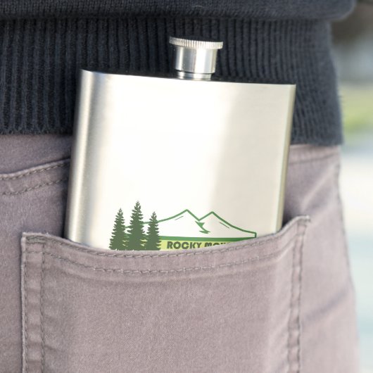 Flasque Parc national des Rocheuses Grandes vertes (En situation)