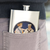 Flasque Patriotisme vintage, Lady Liberty avec Marine Seam (En situation)