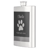 Flasque Paw Chien Argent sur arrière - plan noir (Gauche)