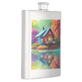 Flasque Paysage naturel avec lac, chalet, automne (Droite)