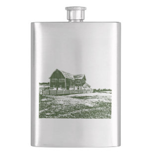 Flasque Paysage rural maison de ferme de style coupe