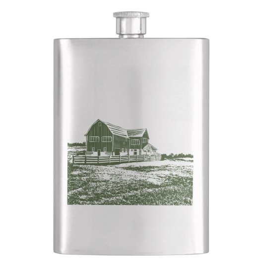 Flasque Paysage rural maison de ferme de style coupe (devant)