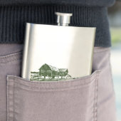 Flasque Paysage rural maison de ferme de style coupe (En situation)