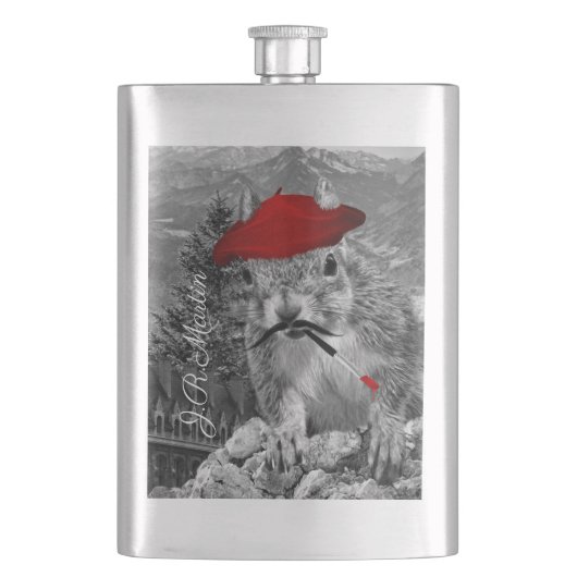 Flasque Peintre français en écureuil de Beret Rouge (devant)