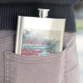 Flasque Peinture d'aquarelle de la tortue verte d'Hawaï (En situation)