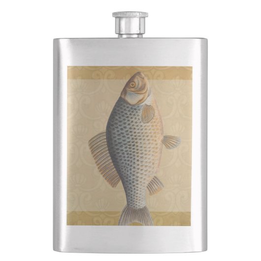 Flasque peinture de pêche de carpe dessin d'eau douce (devant)