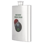 Flasque Pelouse Portant Un Chapeau De Père Noël Joyeux Noë (Gauche)