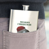 Flasque Pelouse Portant Un Chapeau De Père Noël Joyeux Noë (En situation)