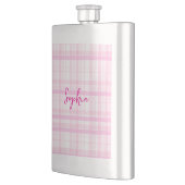 Flasque Personalized Pink Plaid Classic Flask with Name  (Gauche)