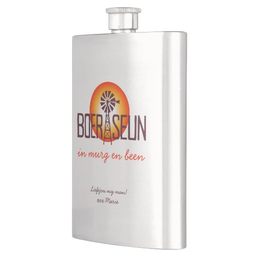 Flasque Personnalisé / Custum BOERSEUN Windpomp Afrikaans (Gauche)