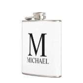 Flasque personnalisée classique avec monogramme et (Gauche)