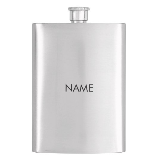 Flasque Personnaliser avec nom, texte lettres noires minim (devant)