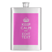 Flasque Personnalized Keep Calm And Your Text Pink Decor (devant)