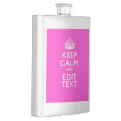Flasque Personnalized Keep Calm And Your Text Pink Decor (Droite)