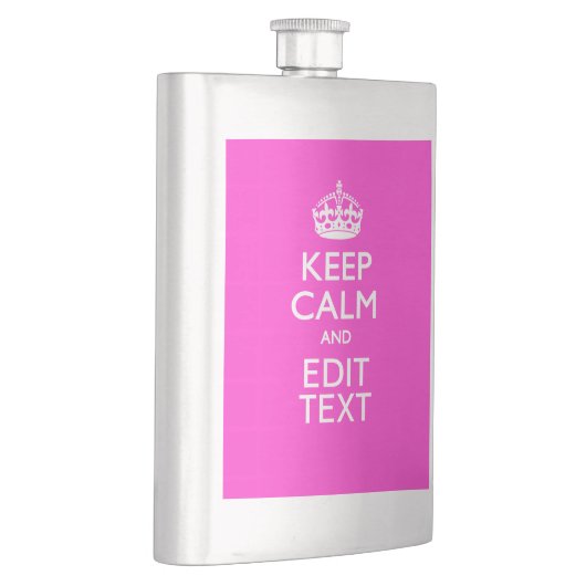 Flasque Personnalized Keep Calm And Your Text Pink Decor (Droite)