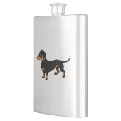 Flasque Petit teckel noir et bronzage mignon - chien de (Gauche)