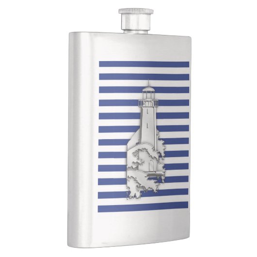 Flasque Phare Chrome sur les rayures de marine Imprimer (Droite)