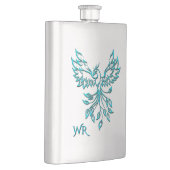 Flasque Phoenix bleu turquoise se lève sur Monogramme arge (Droite)