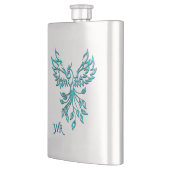 Flasque Phoenix bleu turquoise se lève sur Monogramme arge (Gauche)