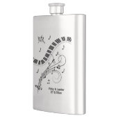 Flasque Piano Keyboard Music Design Monogramme (Gauche)