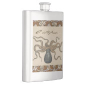 Flasque Pieuvre Kraken Antique Faune Marine Côtière (Droite)