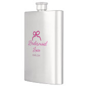 Flasque PINK BOW minimalajouter nom bridesmaid année cadea (Gauche)
