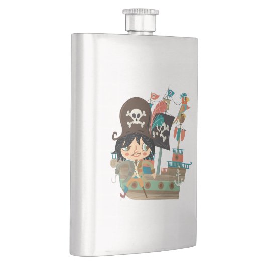 Flasque Pirate et bateau de pirate (Droite)