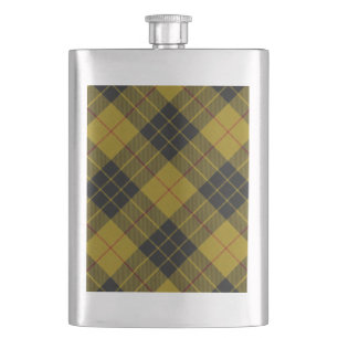 Flasque Plaque noire jaune tartan MacLeod