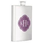 Flasque Plum Purple Quatrefol Personnalisé Monogramme (Droite)