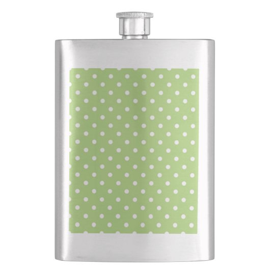 Flasque points blancs et verts lime cool et modernes (devant)